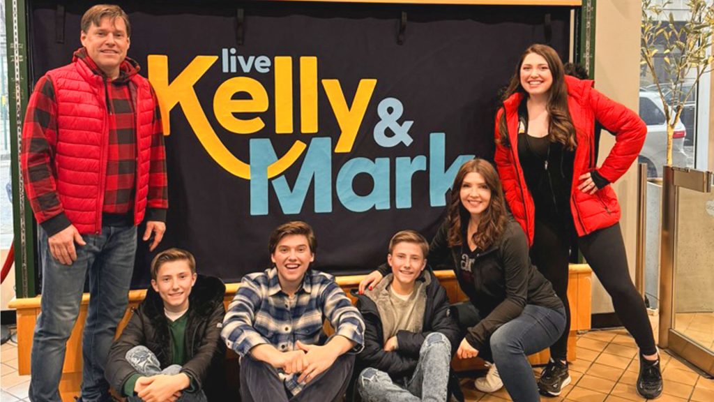 The Sharpe Family Singers rehearsing for Live with Kelly and Mark